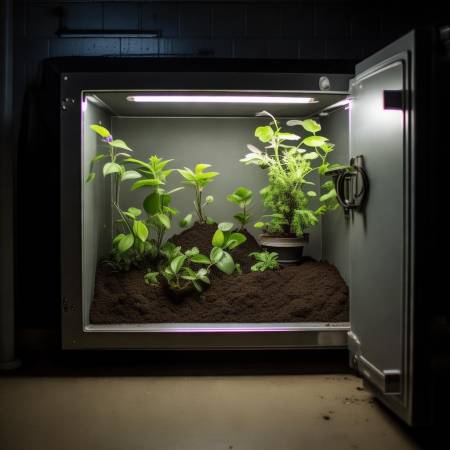 保险柜内：透气土壤，耐阴植物