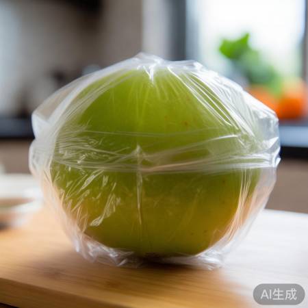 “保鲜膜包木瓜防氧化”