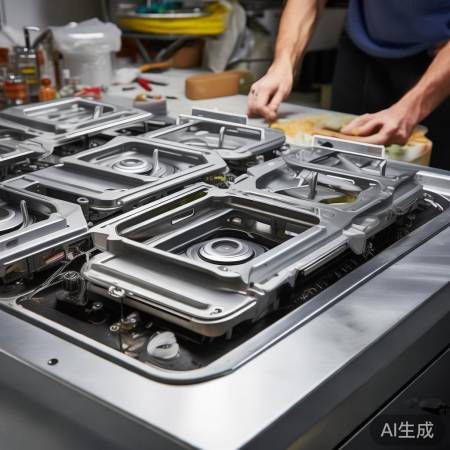 分体灶拆卸完毕，清洁或更换部件