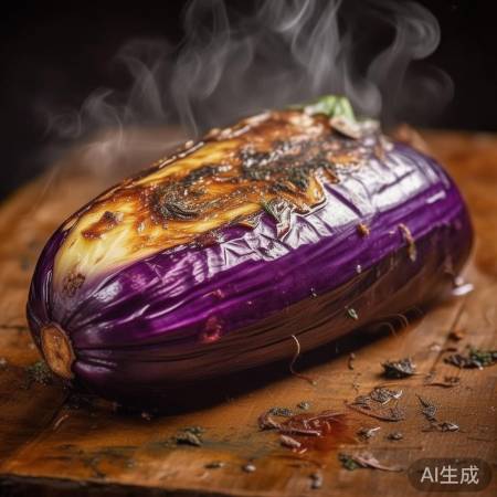 烤茄子特写