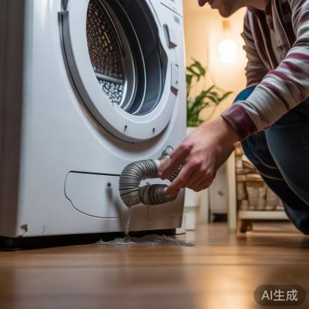 三洋洗衣机排水管异物处理