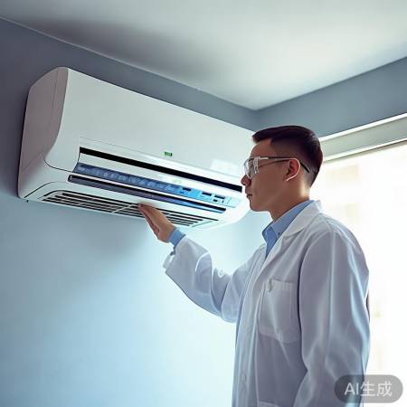 安装空调后，检查是否正常工作。