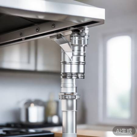 连接抽油烟机管道,密封检查