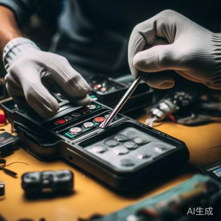 取出旧电池,注意正负极