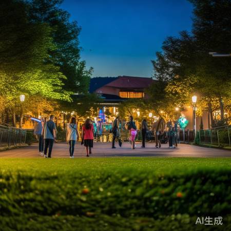 夜游牛冰箱公园浪漫时光